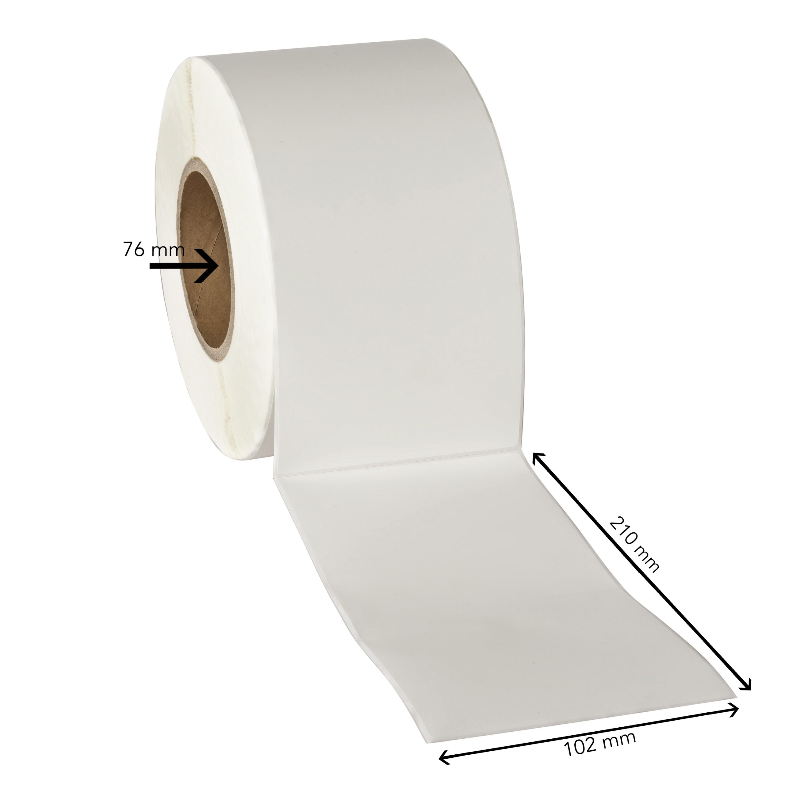 Verzendetiket 102x210mm kern ø76 640 etiketten