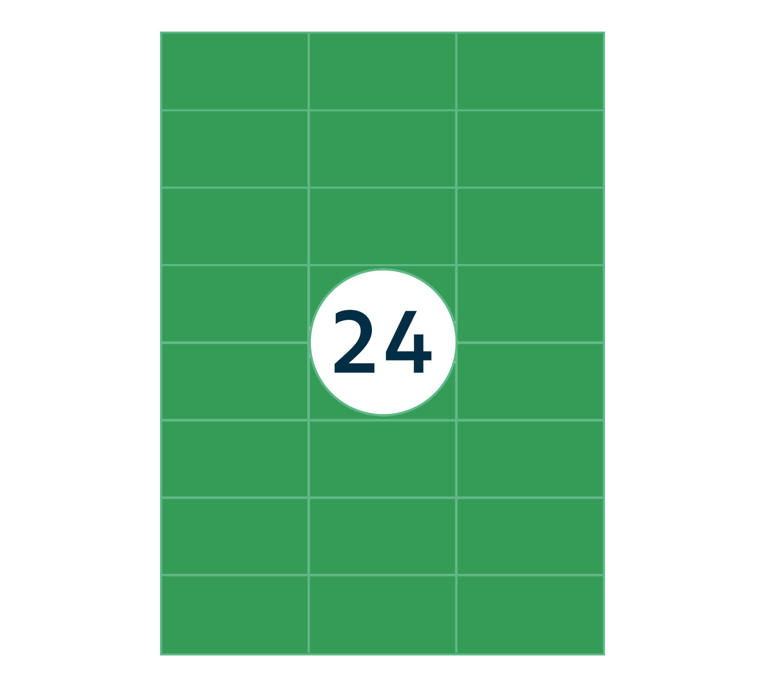A4 etiket gekleurd groen 70 x 37 mm ** - Afbeelding 2