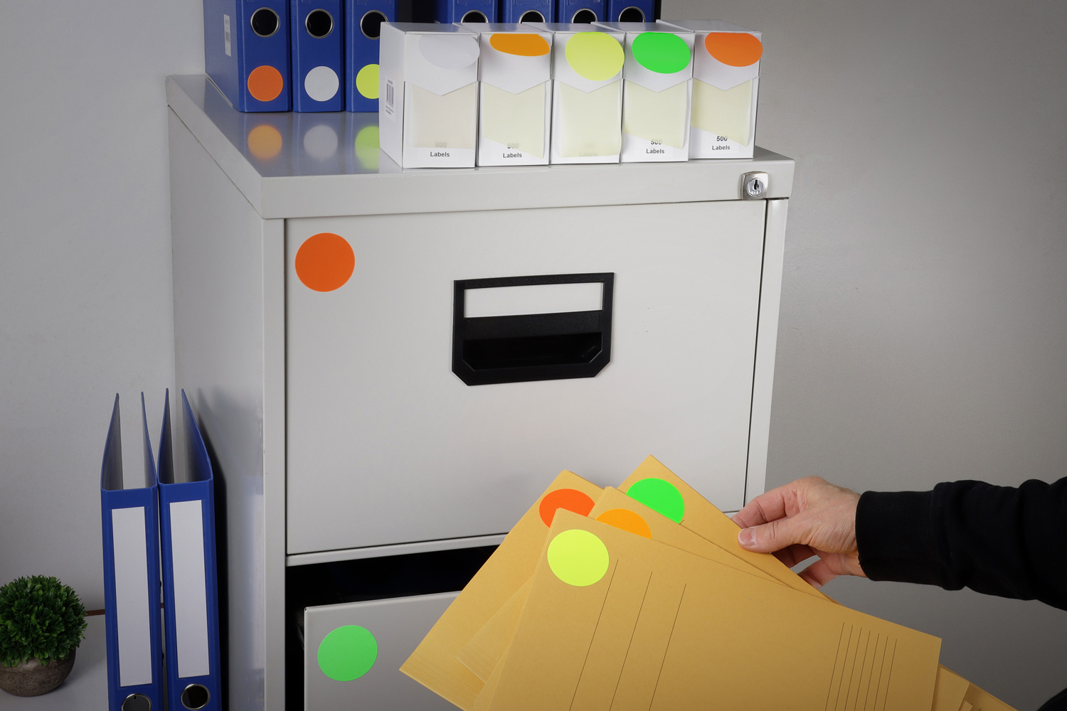 Markeringsetiketten in dispenser - ø 50mm wit 500 etiketten - Afbeelding 3