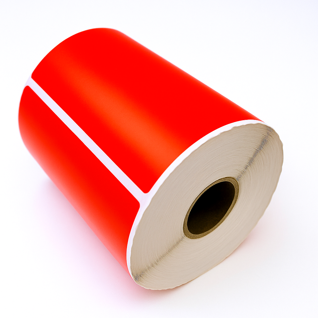 Verzendetiket Rood 102x150mm kern ø25 280 etiketten