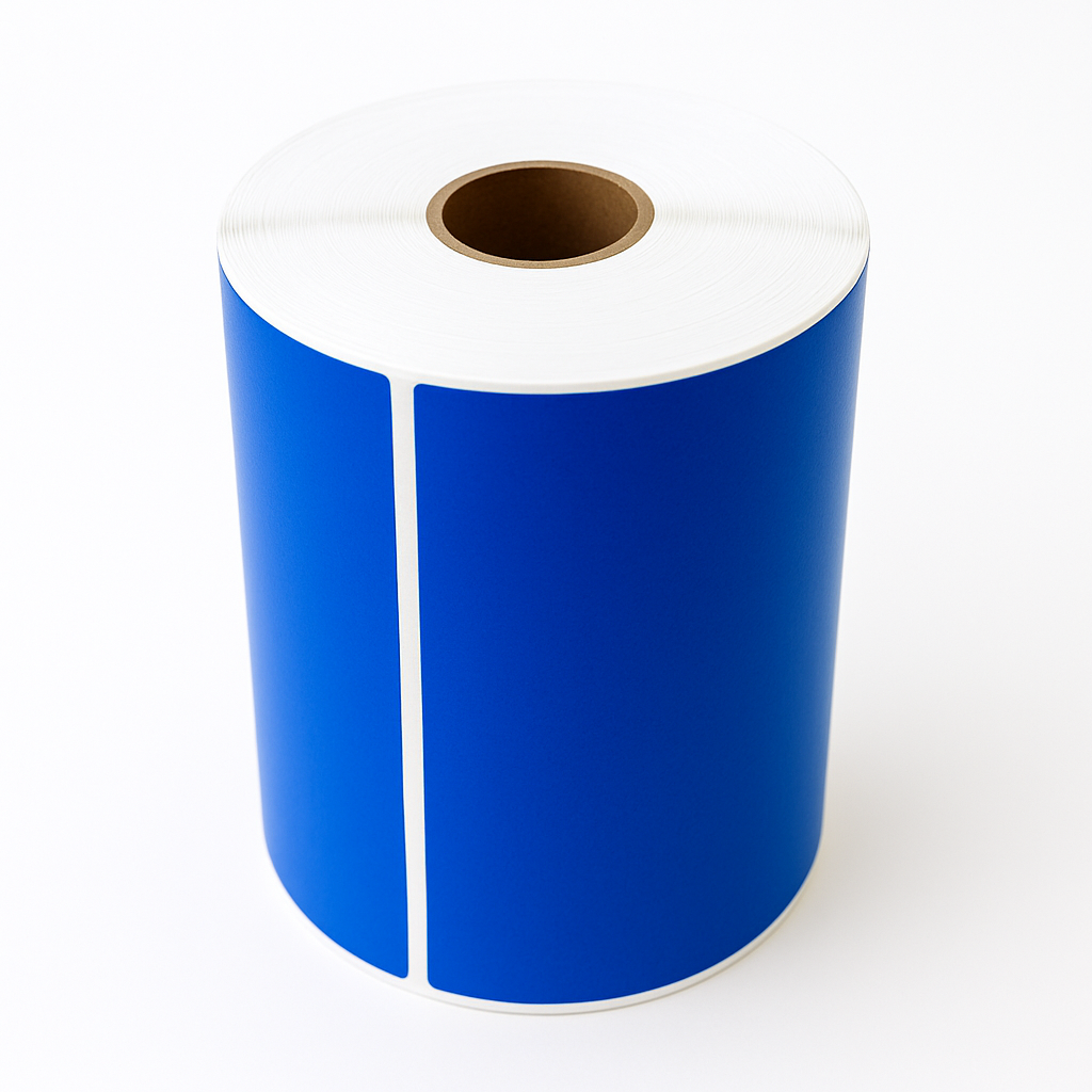 Verzendetiket Blauw 102x150mm kern ø25 280 etiketten - Afbeelding 2