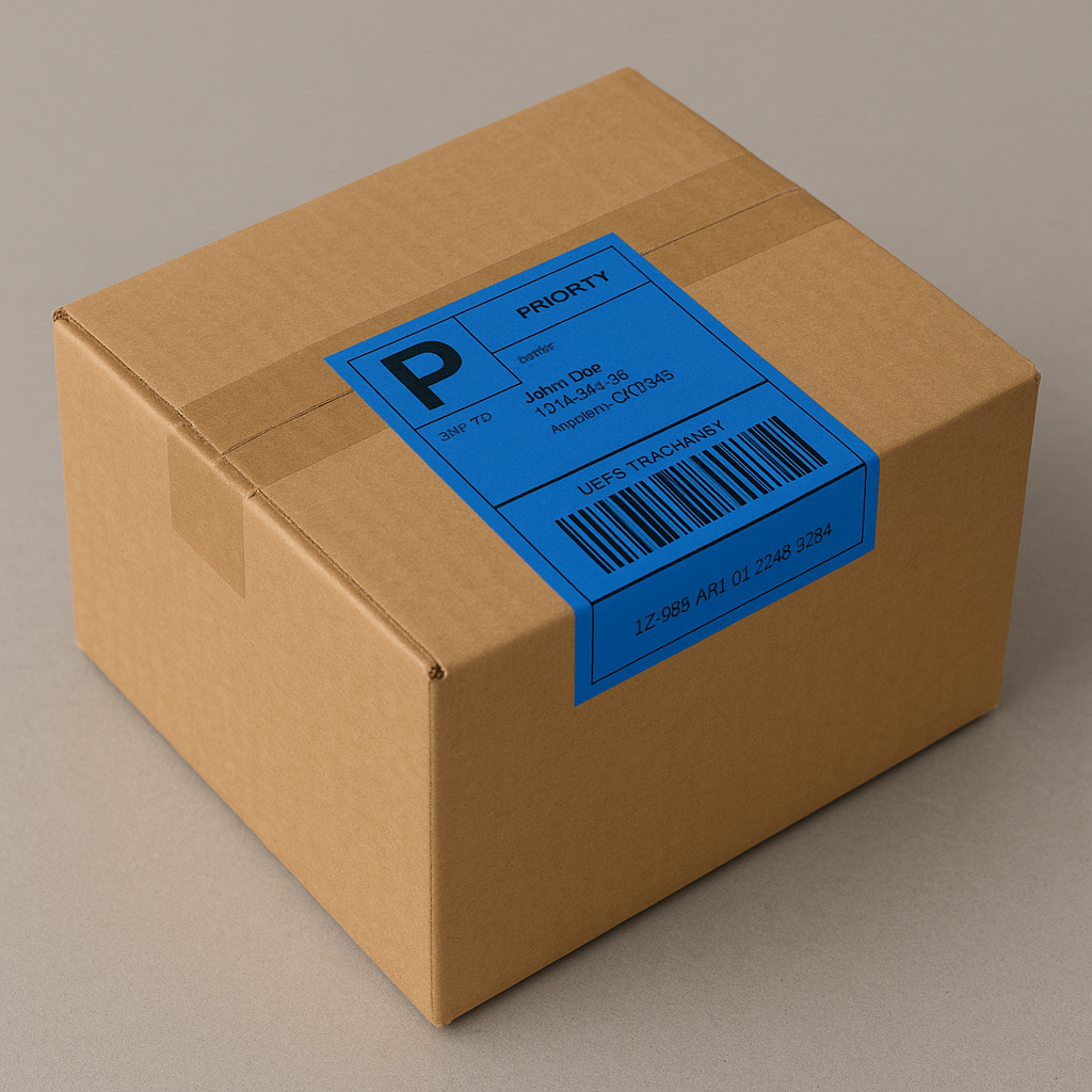 Verzendetiket Blauw 102x150mm kern ø25 280 etiketten - Afbeelding 3
