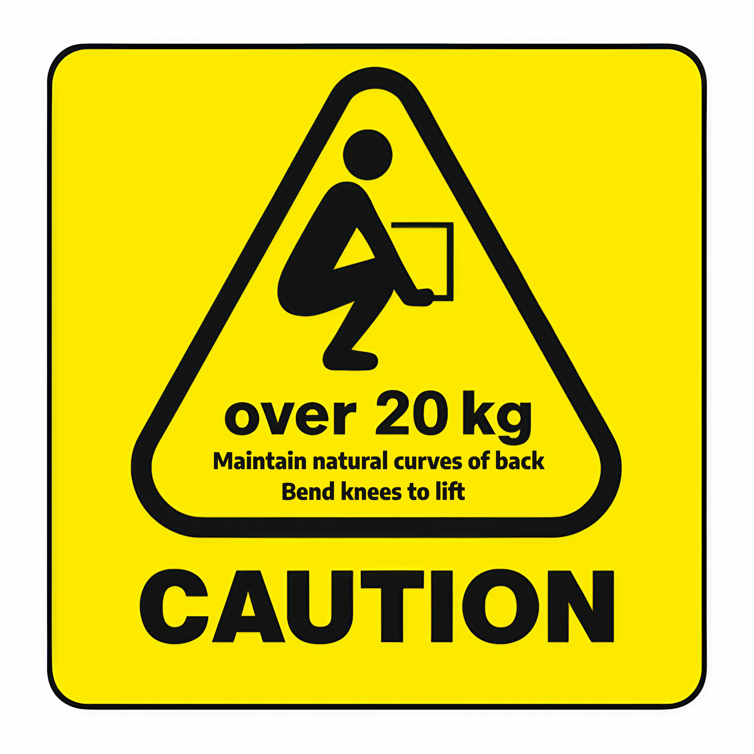 Etiket op rol - DHL caution over 20 kg 75x75