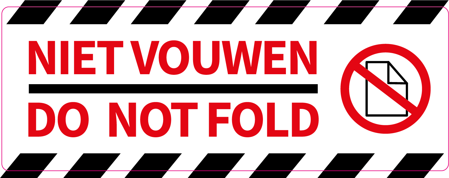 Etiket op rol - Niet vouwen / Do not fold 46x125mm