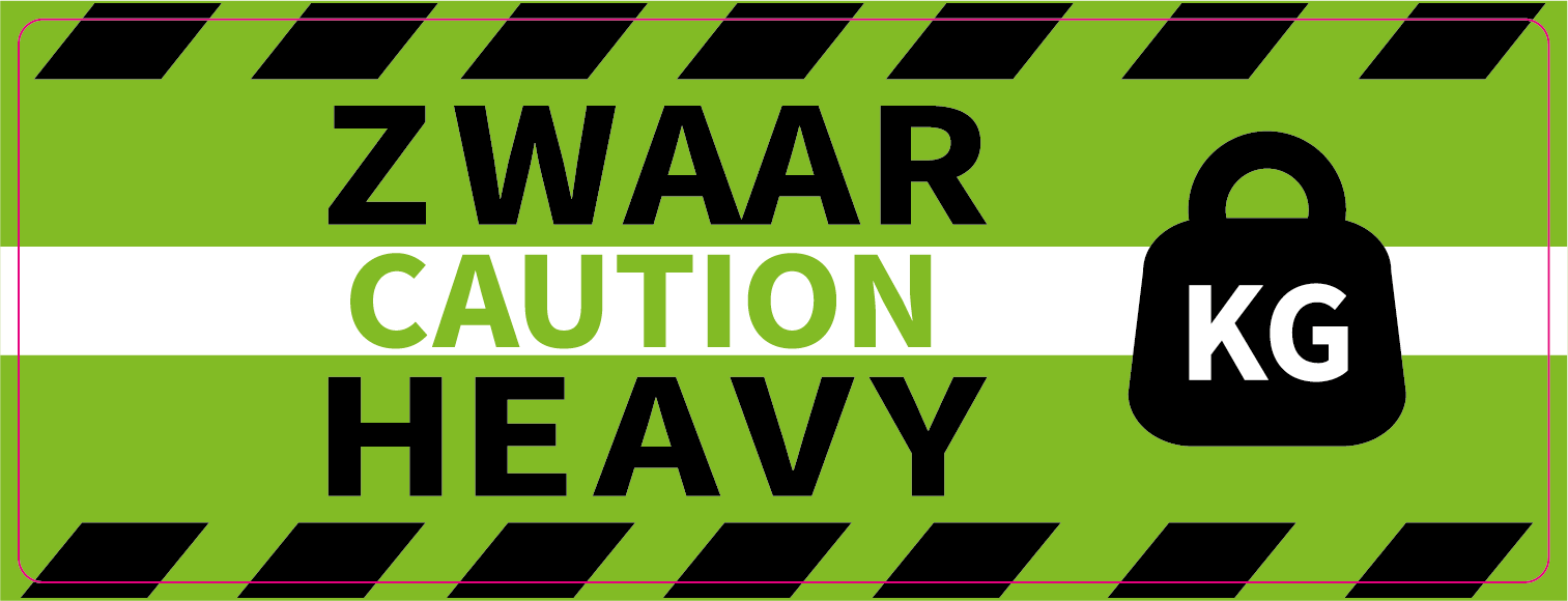 Etiket op rol - Zwaar / Heavy 46x125mm