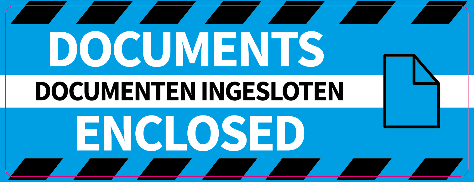 Etiket op rol - Documents enclosed 46x125mm