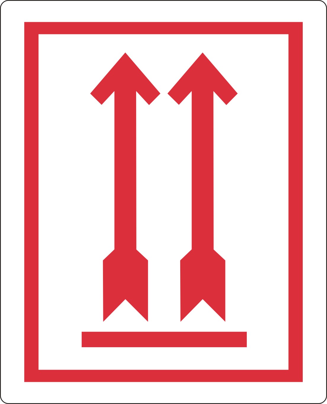 Etiket op rol - Rode pijlen omhoog 74x105mm