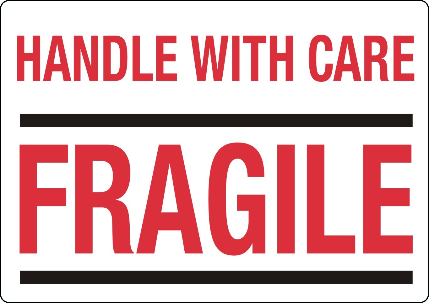 Etiket op rol - Handle with care fragile 70x100mm