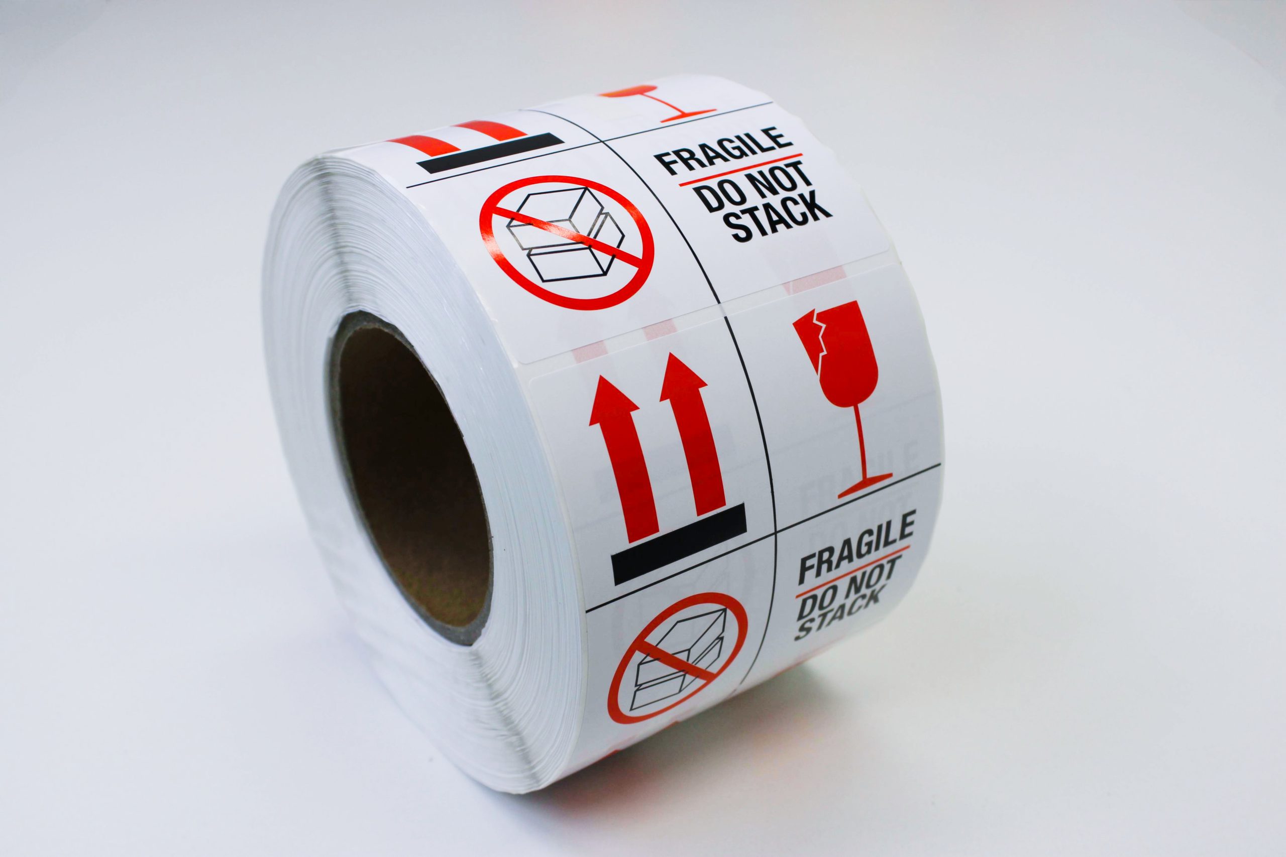 Etiket op rol - 4 symbolen do not stack 100x100mm - Afbeelding 2