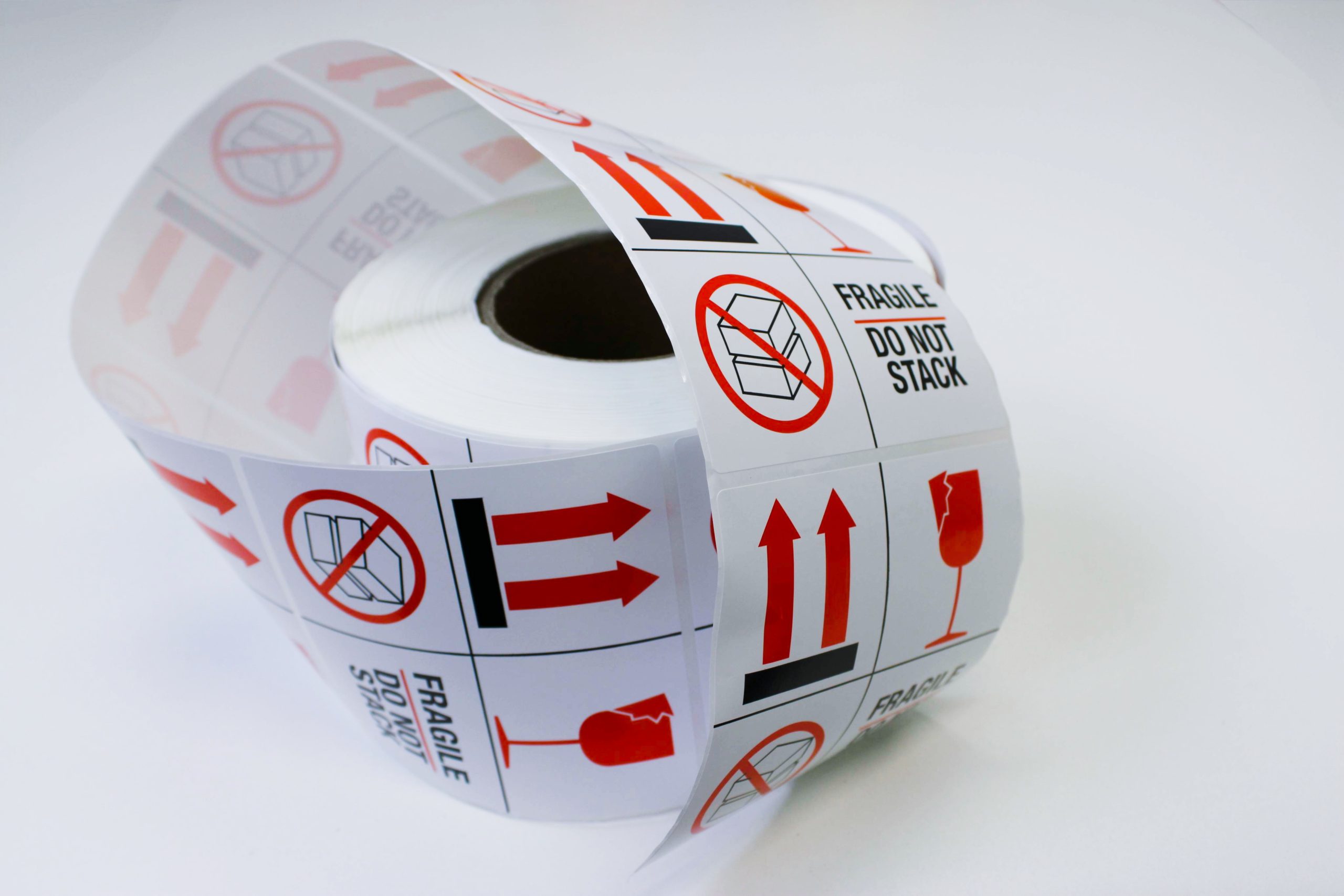 Etiket op rol - 4 symbolen do not stack 100x100mm - Afbeelding 4
