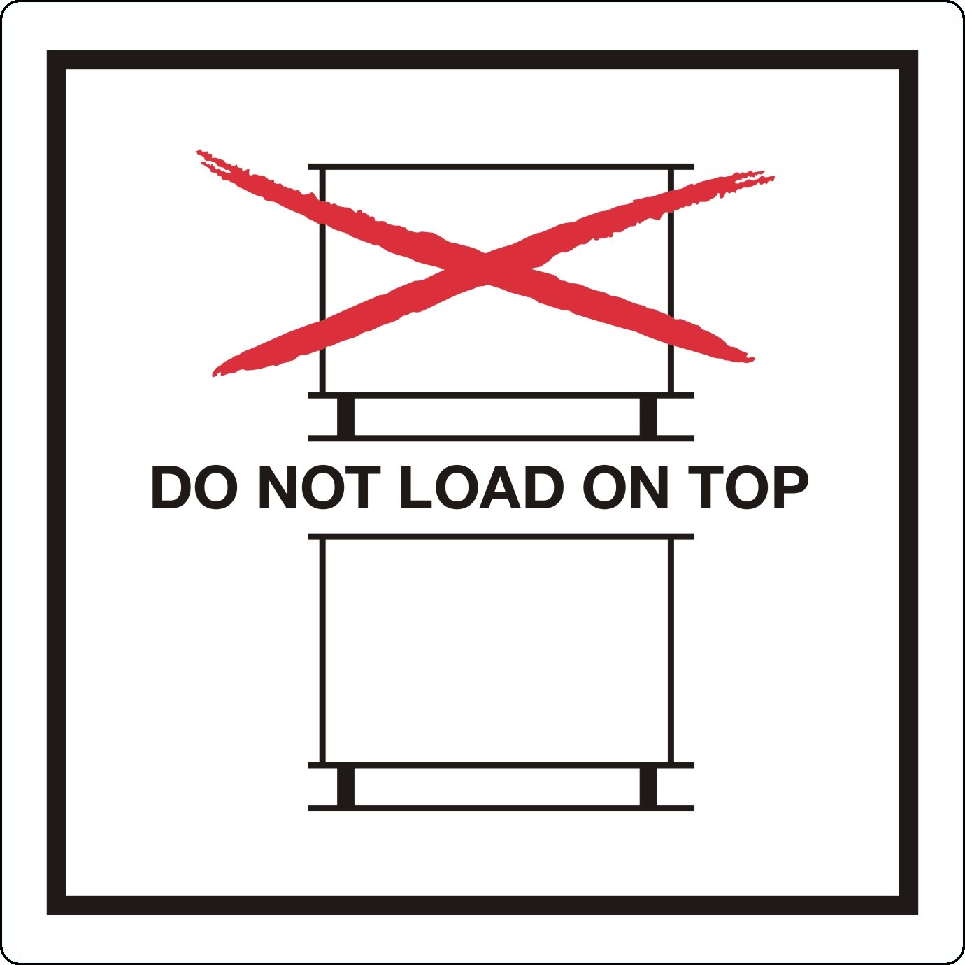 Etiket op rol - Do not load on top 100x100mm