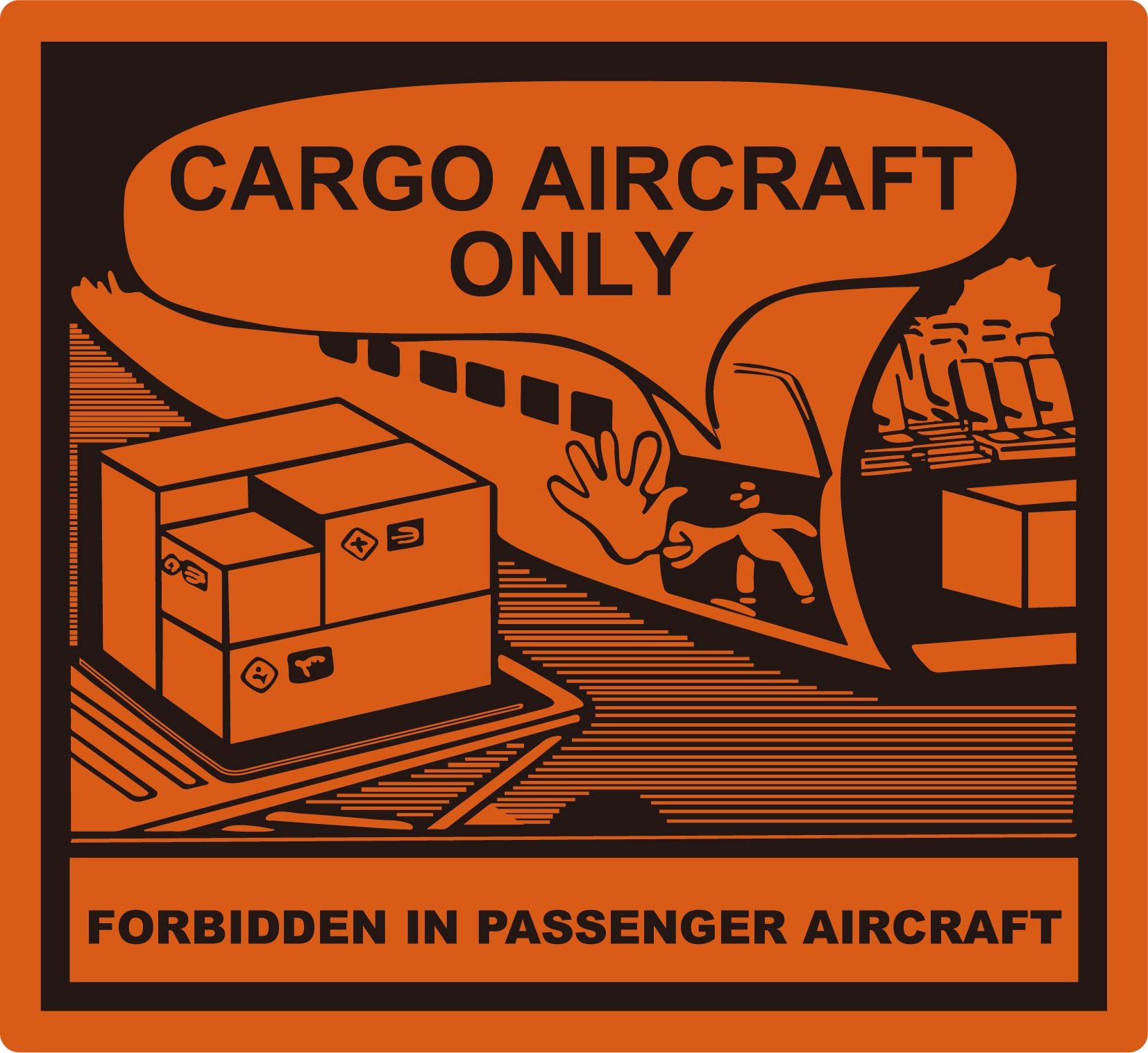 Etiket op rol - Cargo aircraft only 110x120mm