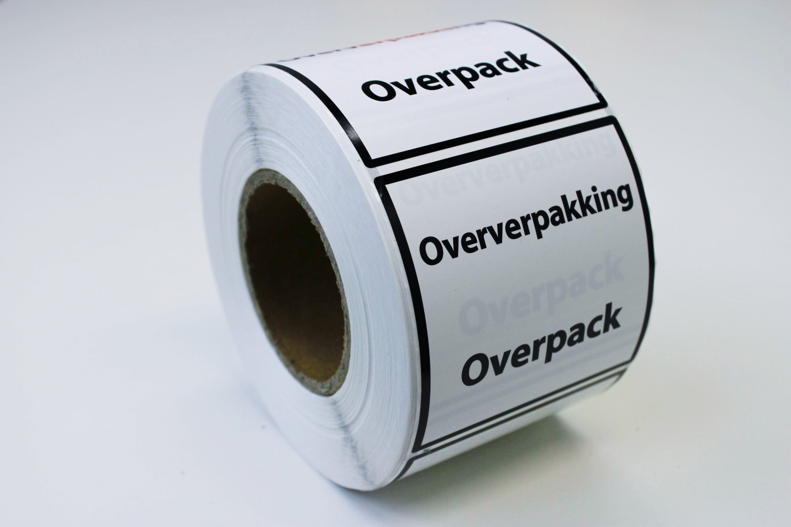 Etiket op rol - Oververpakking / Overpack 100x100mm - Afbeelding 2