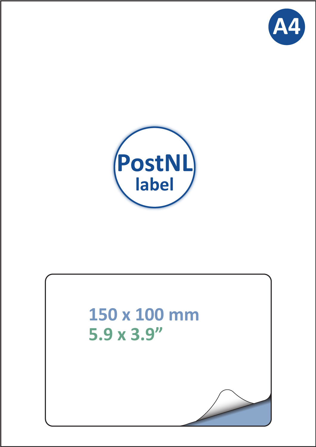 A4 etiket Extra permanent (HTC) PostNL 150 x 100 mm **