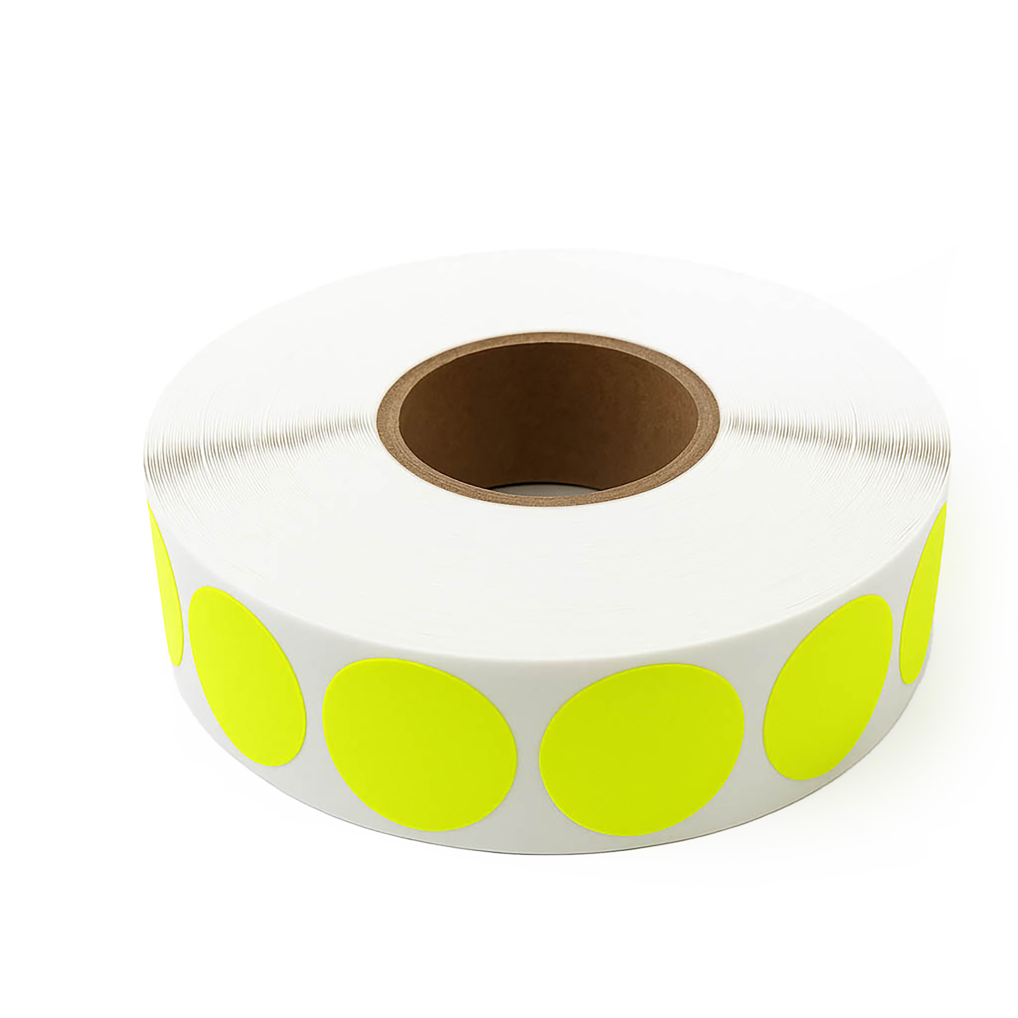 Markeringsetiketten op rol - ø 25mm fluor geel 2.000 etiketten