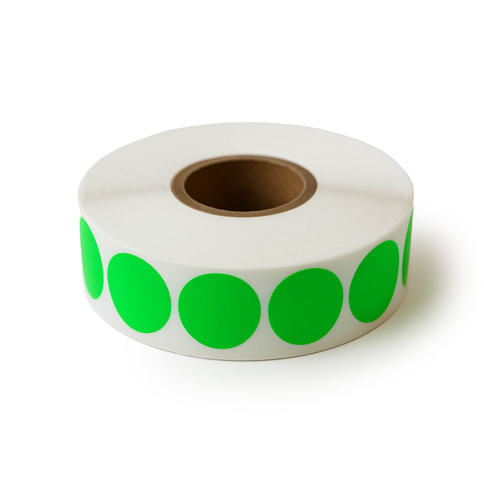 Markeringsetiketten op rol - ø 25mm fluor groen 2.000 etiketten