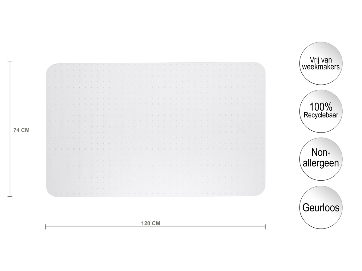 Stoelmat - Tapijt vloer 740x1200x2,3mm PET - Afbeelding 2