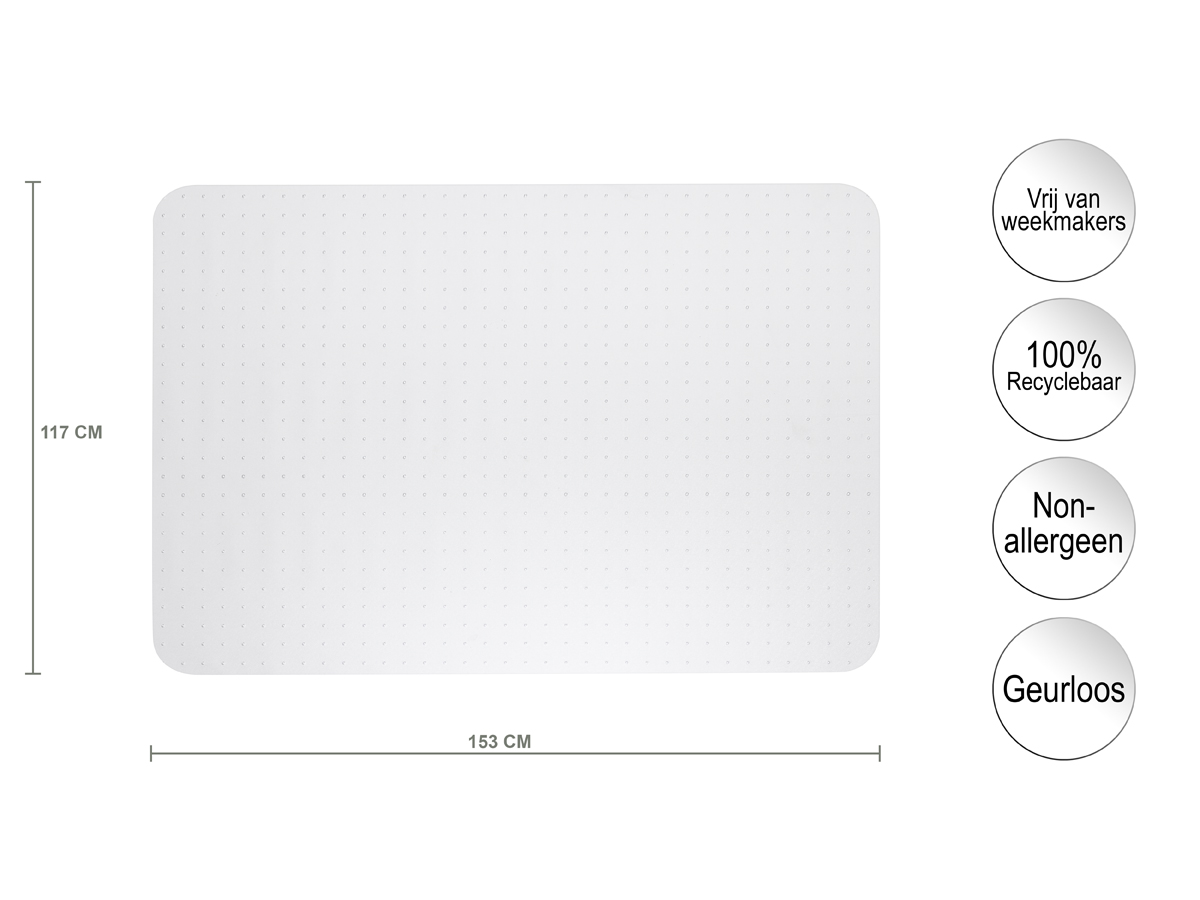 Stoelmat - Tapijt vloer 1168x1524x2,3mm PET - Afbeelding 2