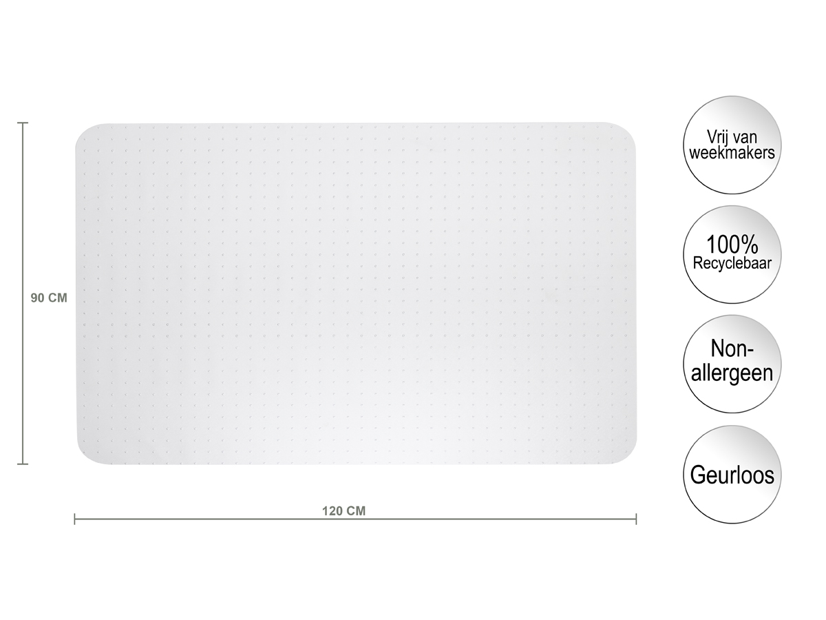 Stoelmat - Tapijt vloer 1219x914x2,3mm Polycarbonaat - Afbeelding 2