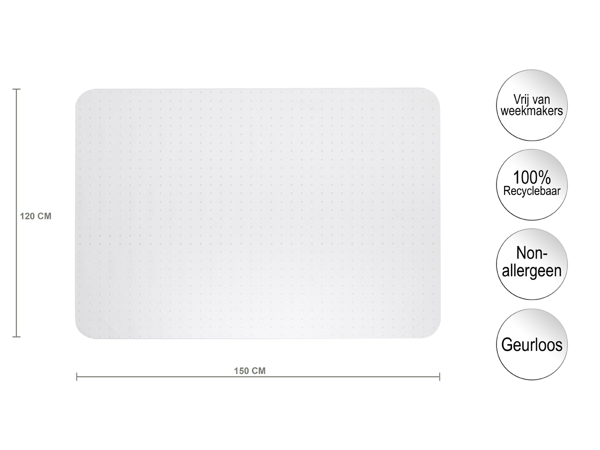 Stoelmat - Tapijt vloer 1168x1524x2,3mm Polycarbonaat - Afbeelding 2