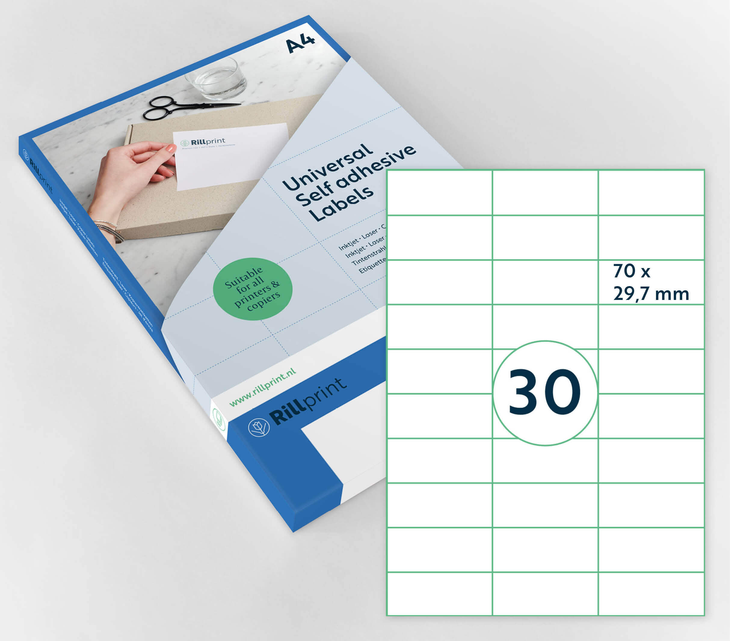A4 etiket 70 x 29,7 mm **