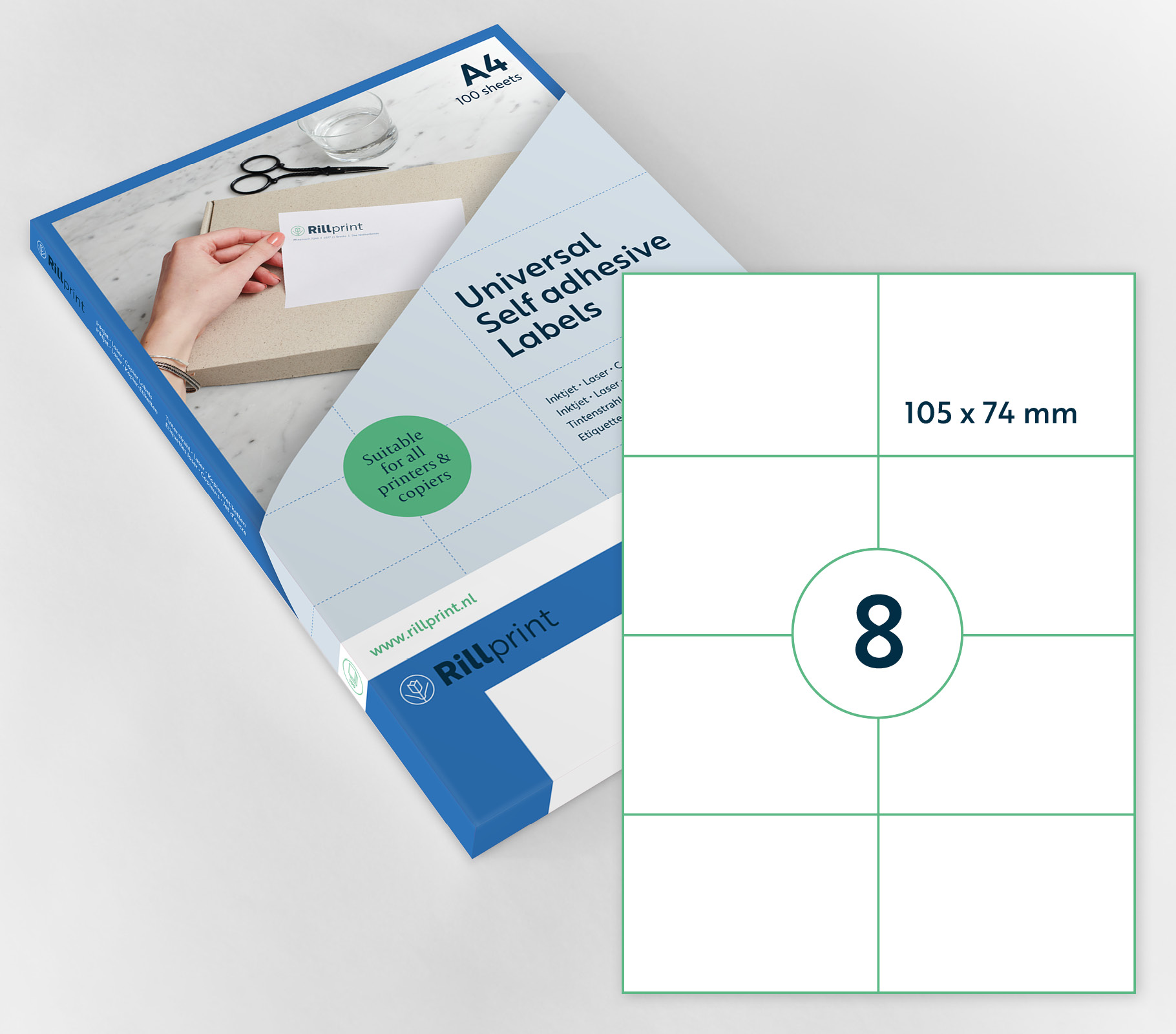 A4 etiket 105 x 74 mm **