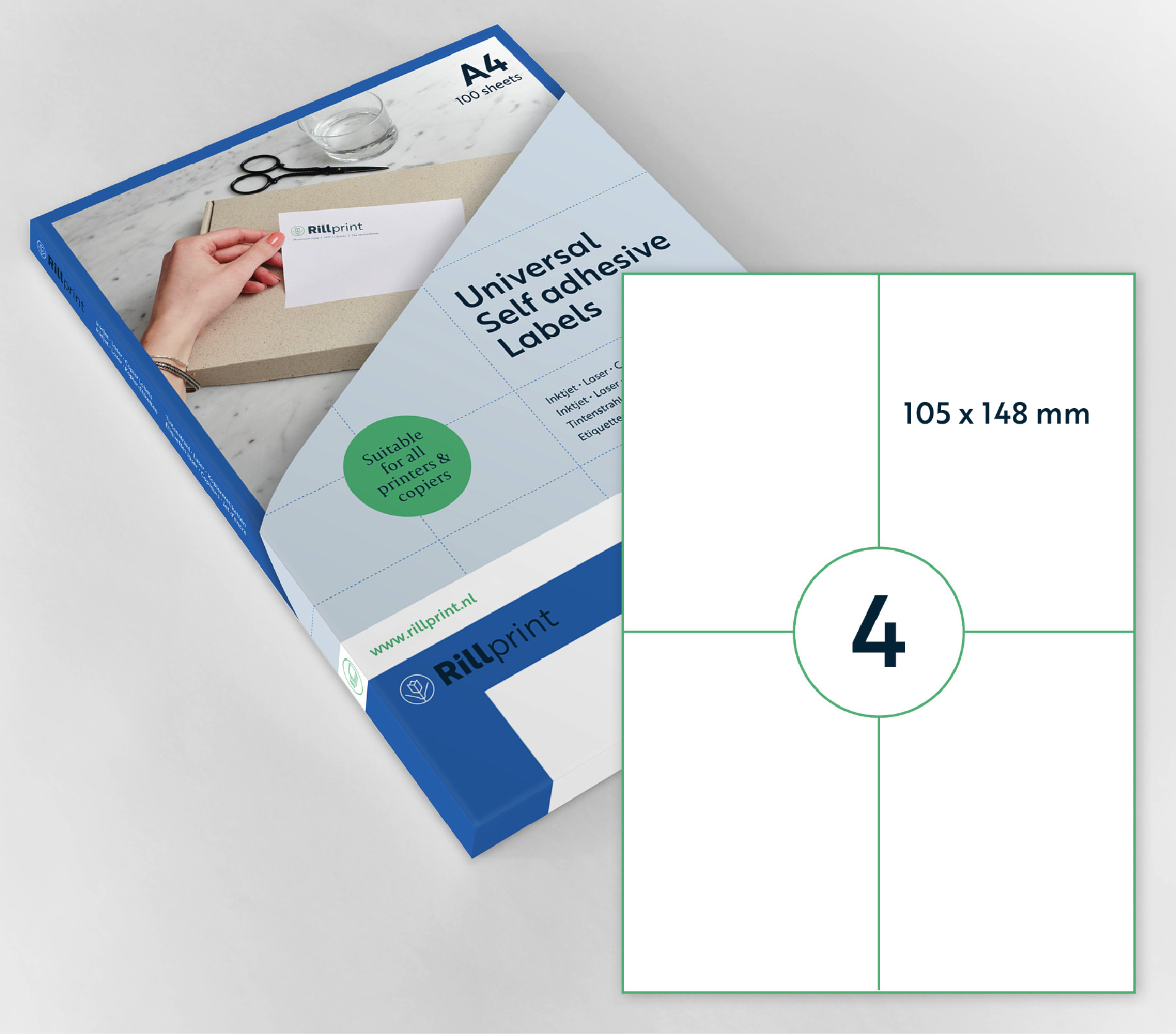 A4 etiket 105 x 148 mm **