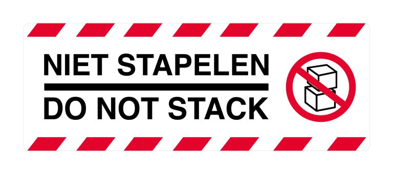 Niet stapelen etiket